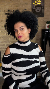 Jersey Zebra Hombros Abiertos