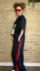 Pantalón Raya Roja Negros