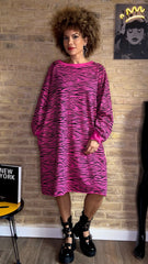 Vestido Sudadera Zebra Fucsia - Exclusivo LOOFRO
