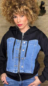 Sudadera Combinada Denim