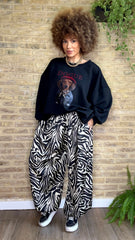 Pantalón Raso Bombacho Maxi Zebra