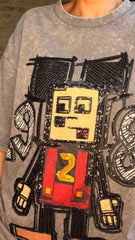 Camiseta Mickey Robot Gris Medio