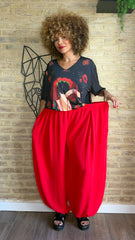 Pantalón Bombacho Fluido Rojo