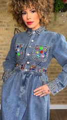 Vestido Denim Tachuelas Xtrass
