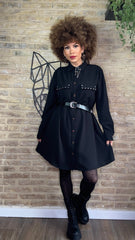 Vestido Tachuelas Cinturón