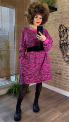 Vestido Sudadera Zebra Fucsia - Exclusivo LOOFRO