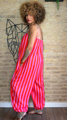 Mono Bombacho Rayas Fucsia