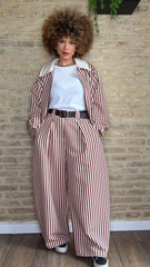 Pantalón Balloon Raya Moka