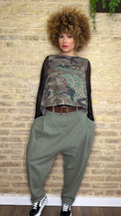 Pantalón Baggy Militar Vaquero Cinturón