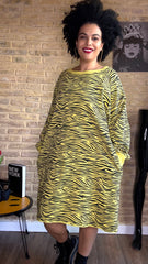 Vestido Sudadera Zebra Amarillo - Exclusivo LOOFRO