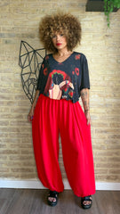 Pantalón Bombacho Fluido Rojo