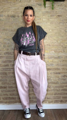 Pantalón Baggy Rosa Palo Vaquero Cinturón