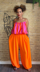 Pantalón Bombacho Fluido Naranja