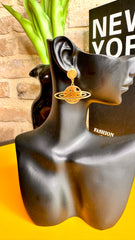 Pendientes Planeta Acero DORADO