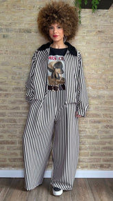 Pantalón Balloon Raya Negra