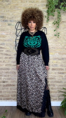 Falda Raso/Puntilla MAXI Print