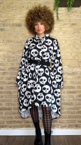 Vestido Camisero Asimétrico Calaveras