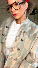Chaqueta Botonadura Army Clara