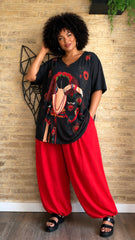 Pantalón Bombacho Fluido Rojo