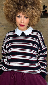 Jersey Rayas Cuello Camisa