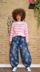Pantalón Denim Flores