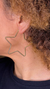 Pendientes Estrella Acero Dorado