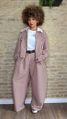 Pantalón Balloon Raya Moka