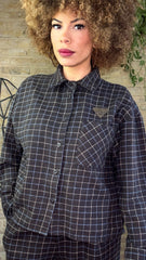 Camisa Franela Gris Cuadros