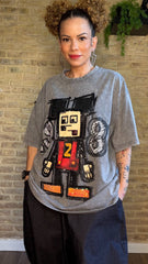 Camiseta Mickey Robot Gris Medio