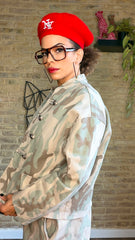 Chaqueta Botonadura Army Clara