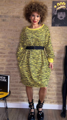 Vestido Sudadera Zebra Amarillo - Exclusivo LOOFRO