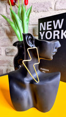 Golden Steel Lightning Earrings