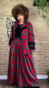 Americana Tartán Puntilla/Tachuelas