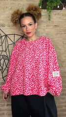 Sudadera Print Rosa / Roja