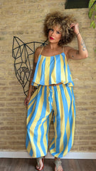 Conjunto Rayas Azul/Amarillo