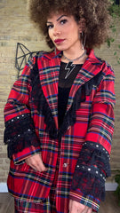 Americana Tartán Puntilla/Tachuelas