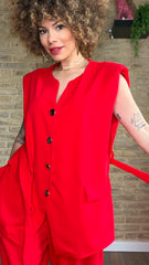 Conjunto Vestir Maxi Rojo