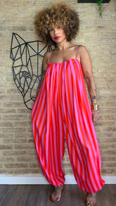 Mono Bombacho Rayas Fucsia
