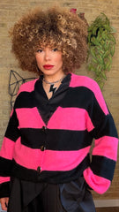 Cardigan Rayas Fucsia