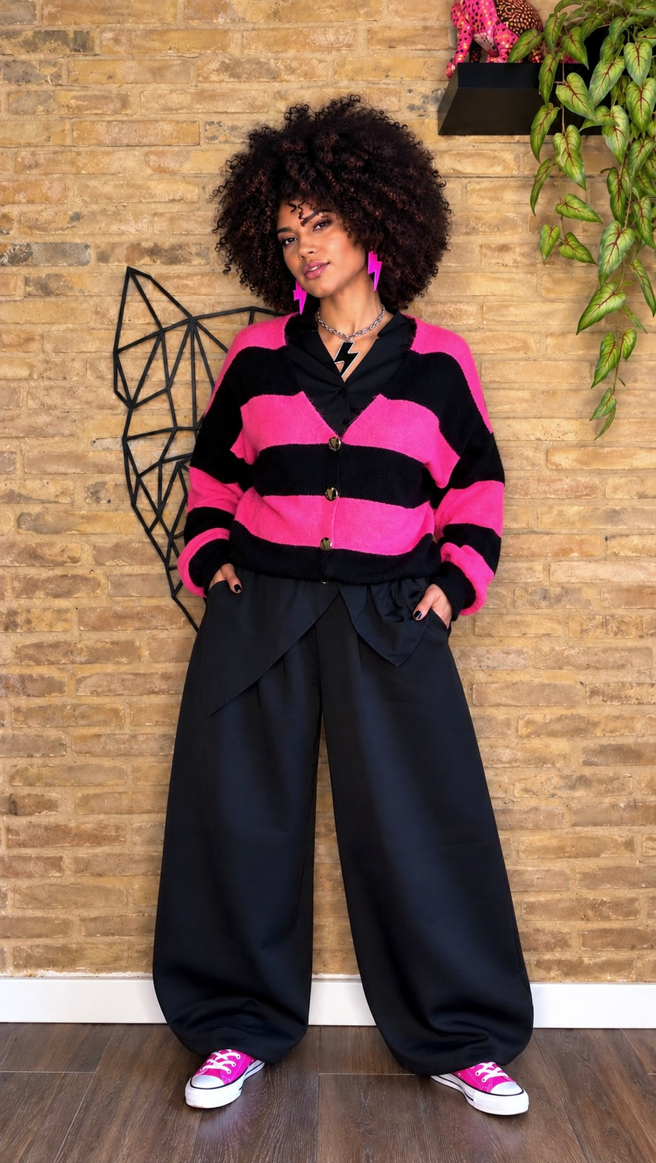 Cardigan Rayas Fucsia