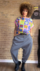 Pantalones Baggy Grises Tejido