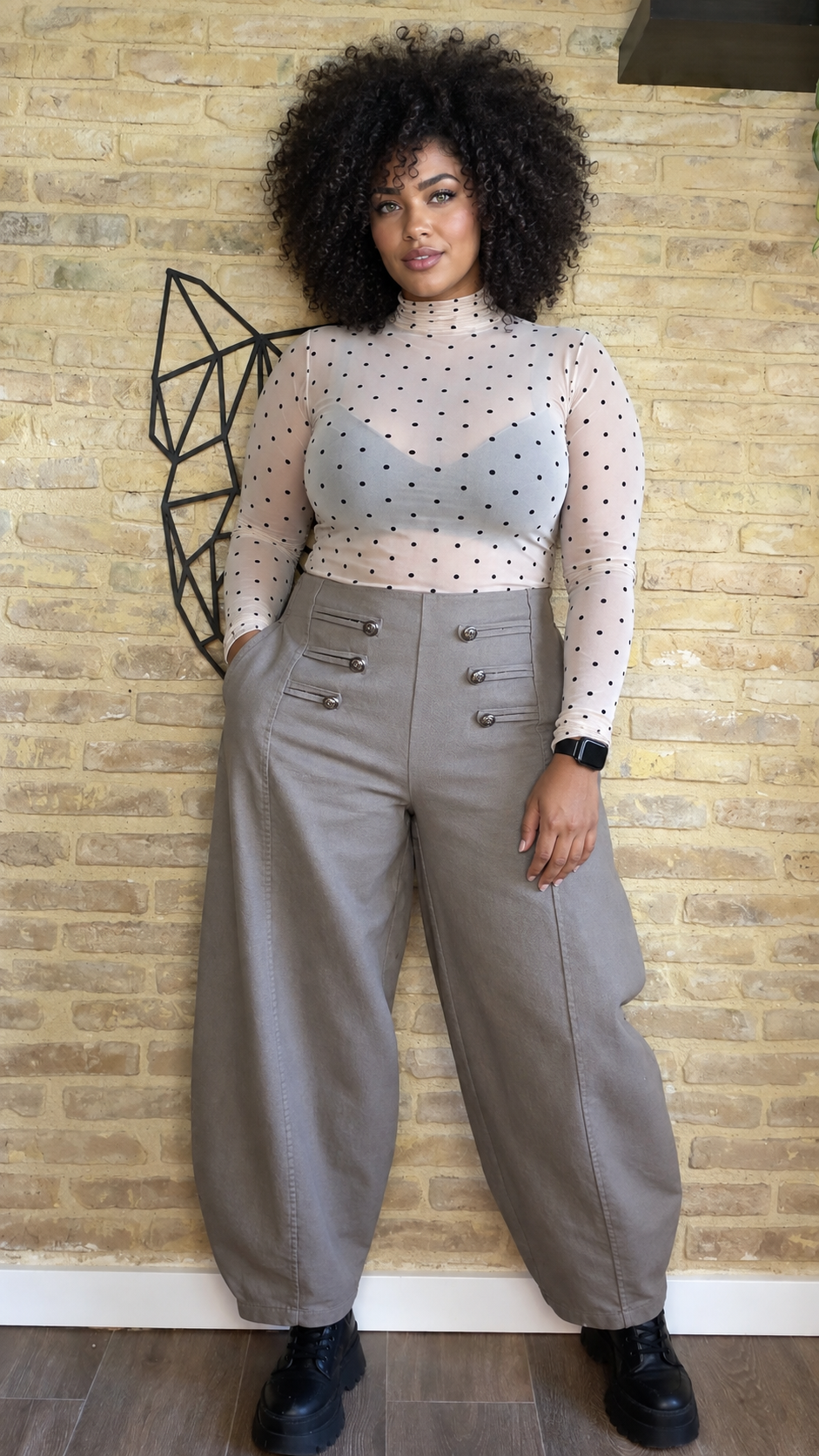 Pantalón Botonadura Taupe