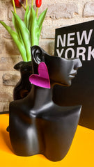 Pendiente Corazón Fucsia Metacrilato