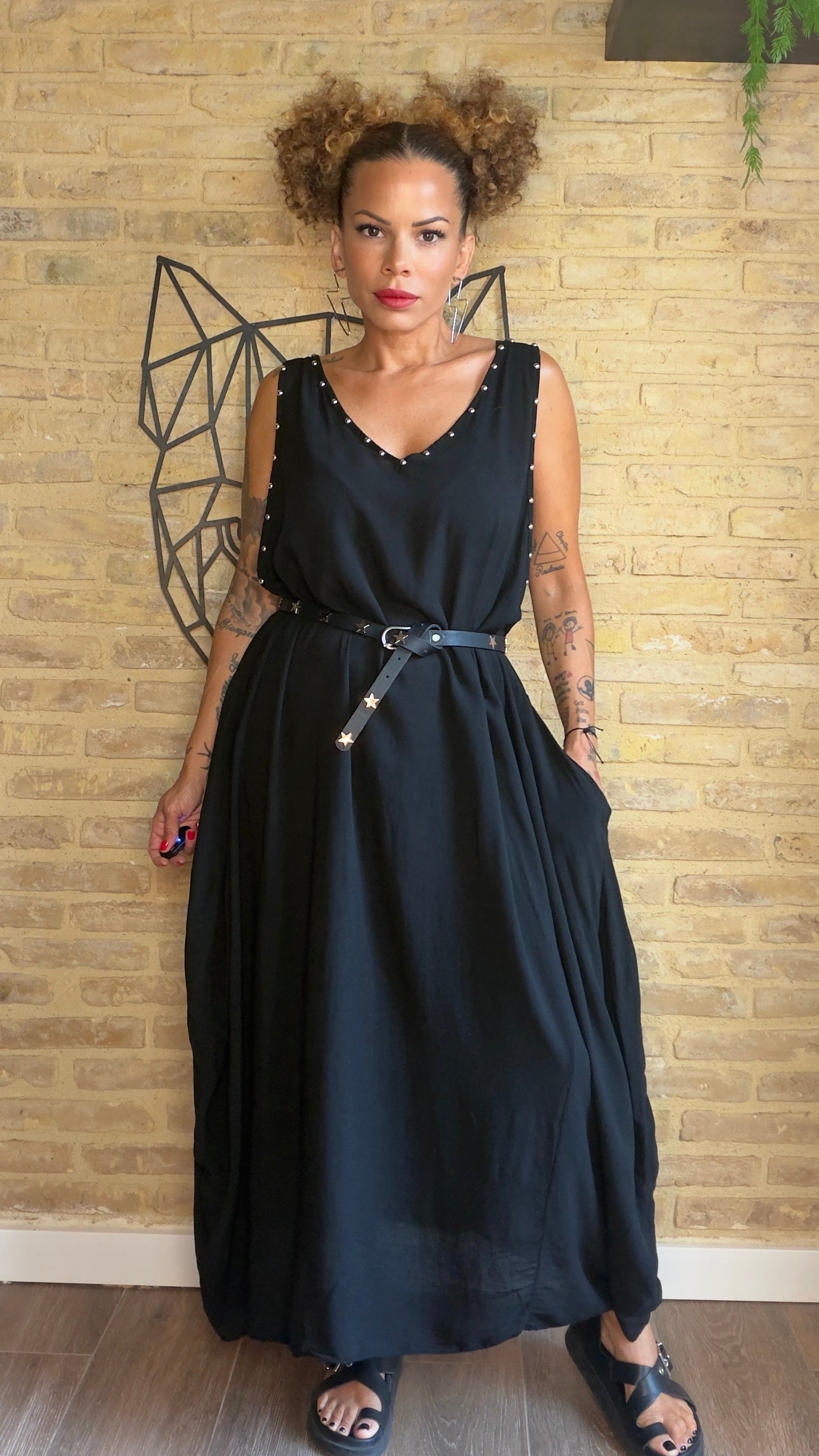 Vestido Largo Tachuelas
