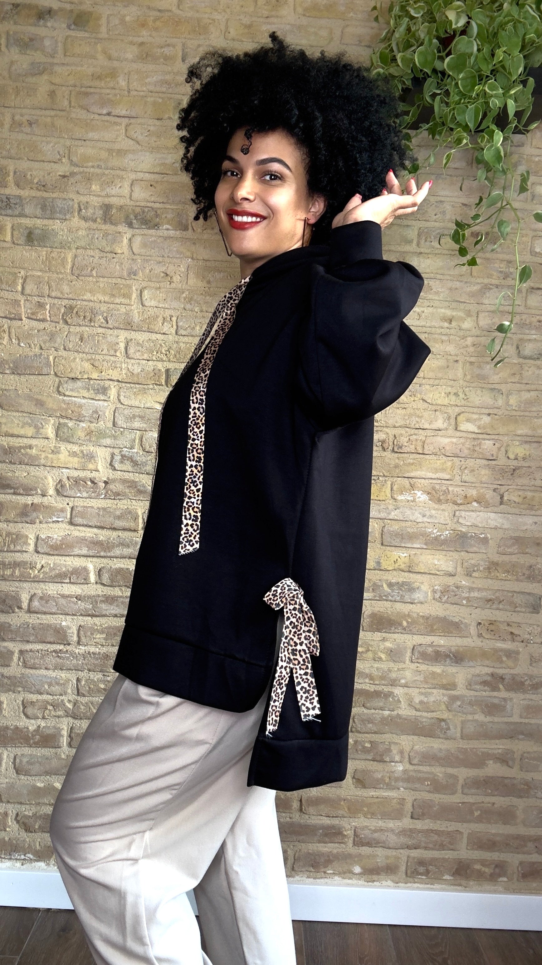 Sudadera Detalle Leopardo