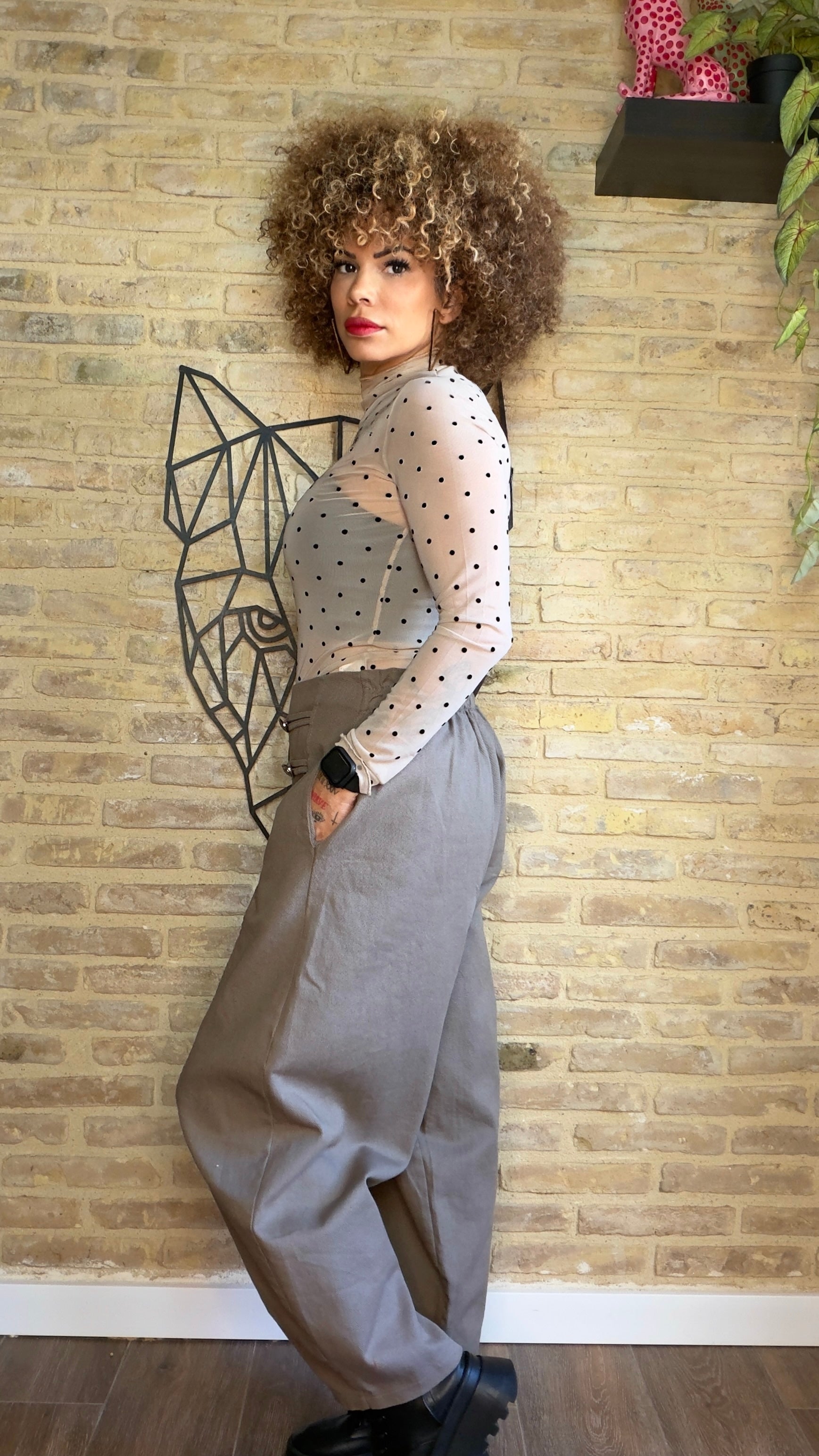 Pantalón Botonadura Taupe