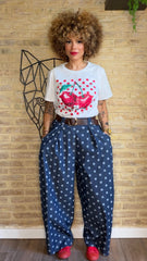 Pantalón Denim Lunares