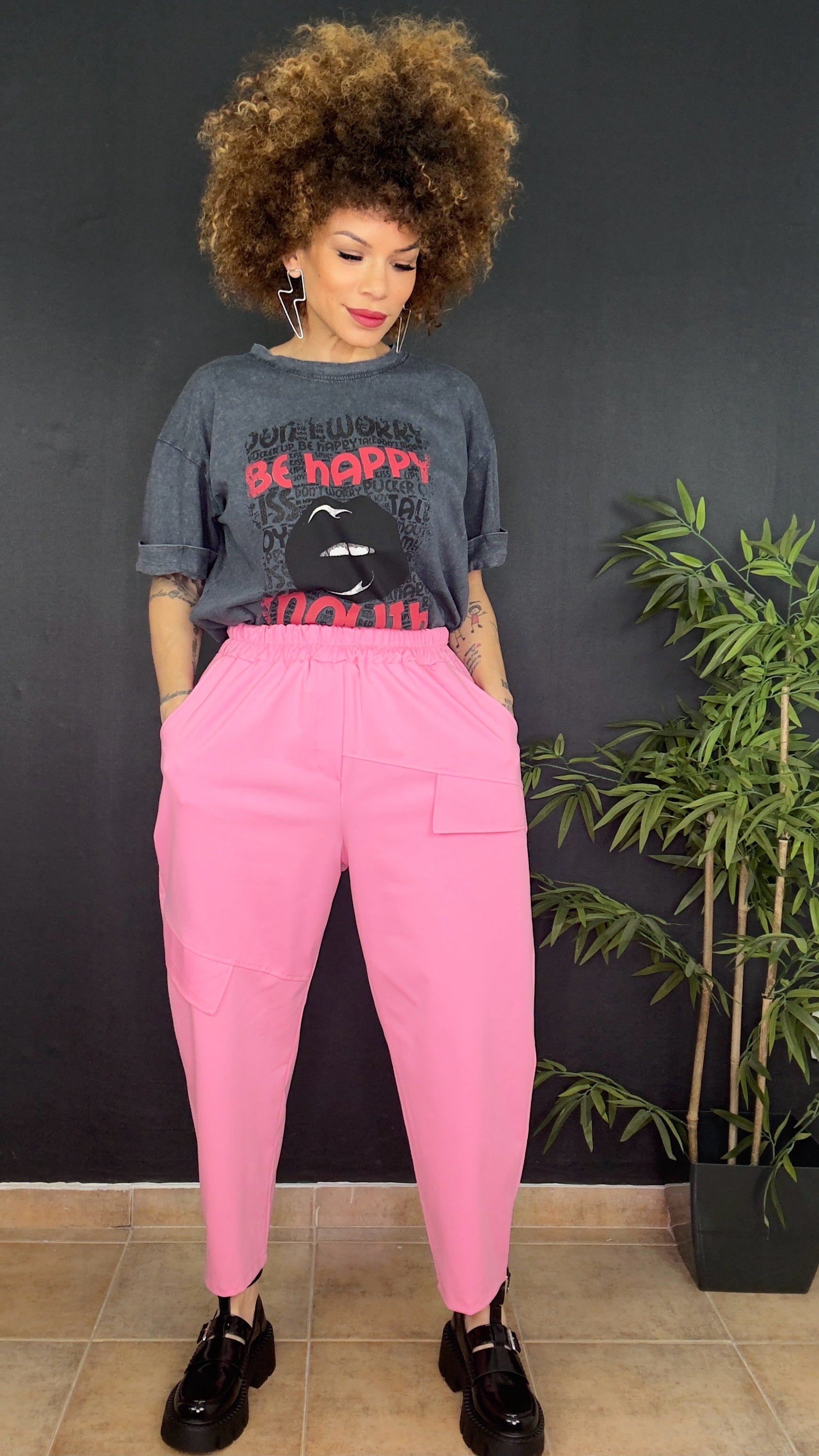 Pantalón Baggy Cargo Rosa