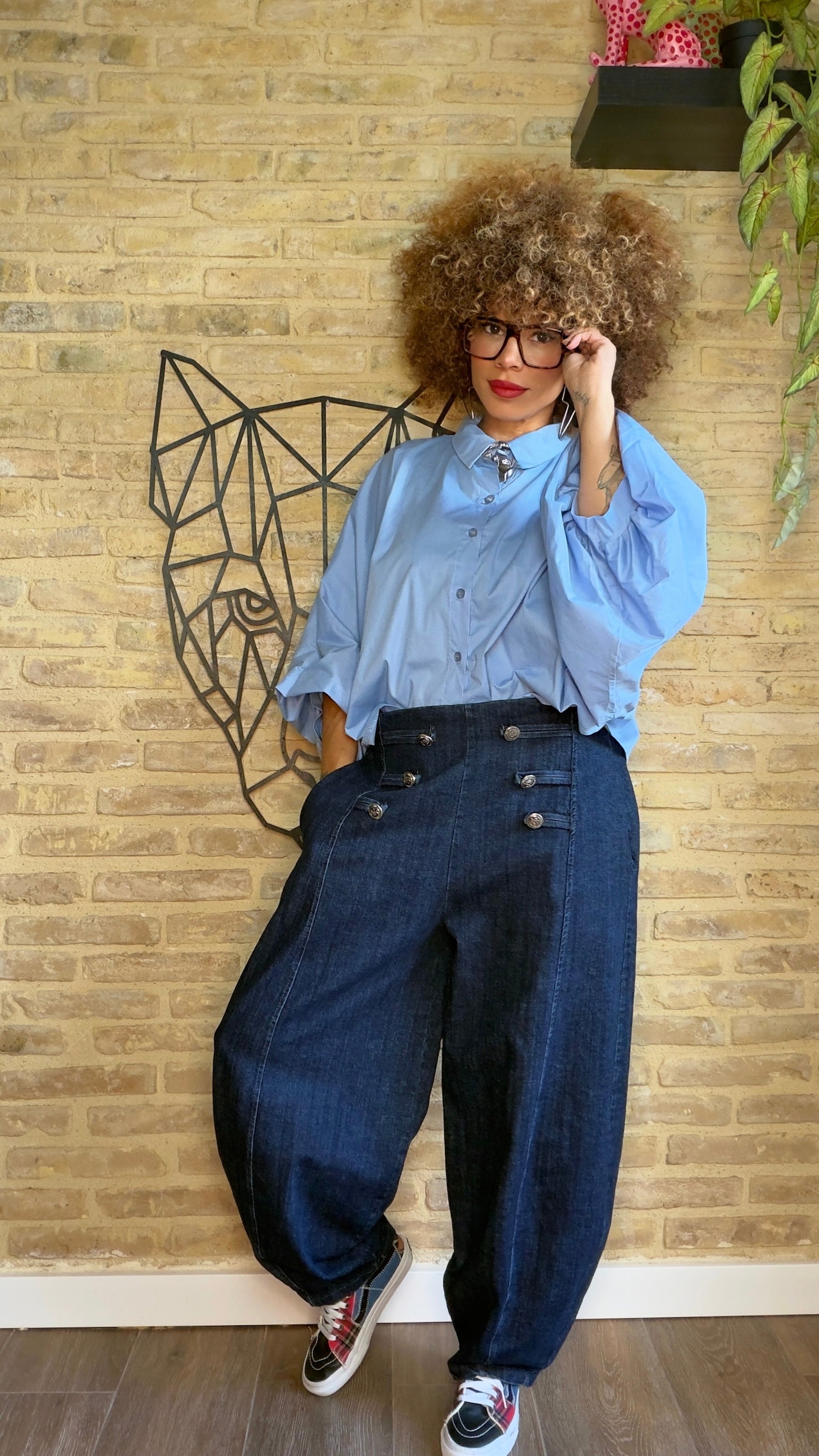 Pantalón Botonadura Denim
