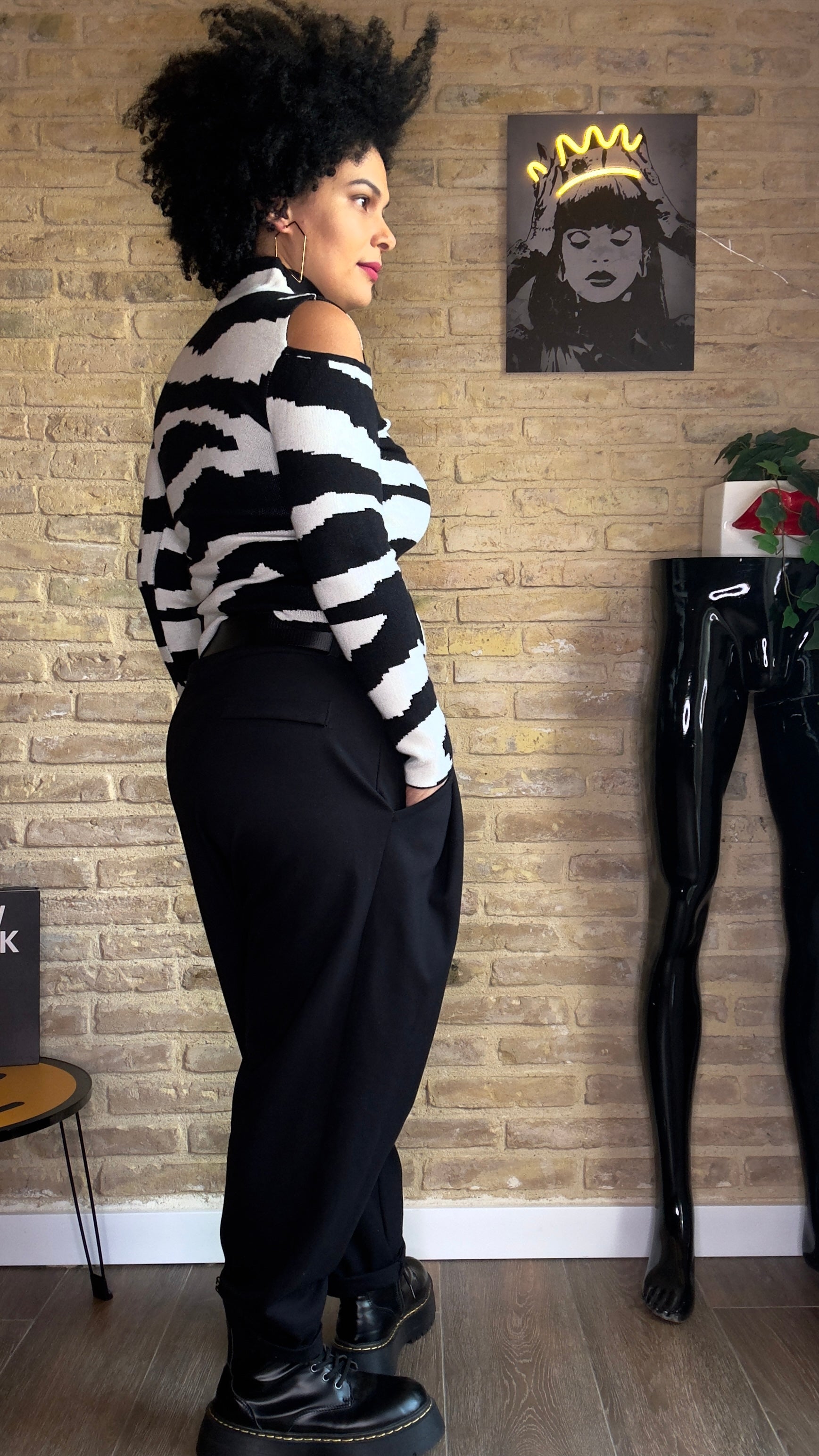 Jersey Zebra Hombros Abiertos